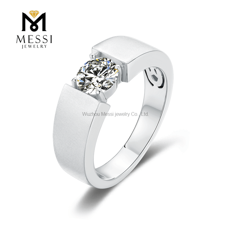 nuovi anelli da uomo in argento sterling 925 placcati oro di qualità con moissanite