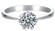 Messi Gemme Single 1 Carat Moissanite Diamond Diamante Anello in argento sterling 925