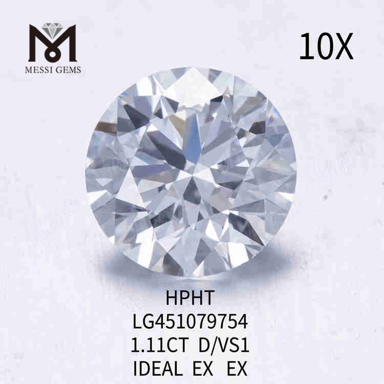 1.11CT D/VS1 Loose Lab ha creato il diamante IDEAL EX EX