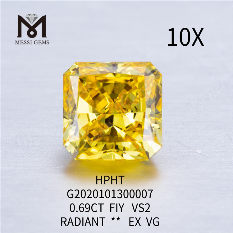 Diamante FIY coltivato in laboratorio da 0,69 ct VS1 Taglio radiante