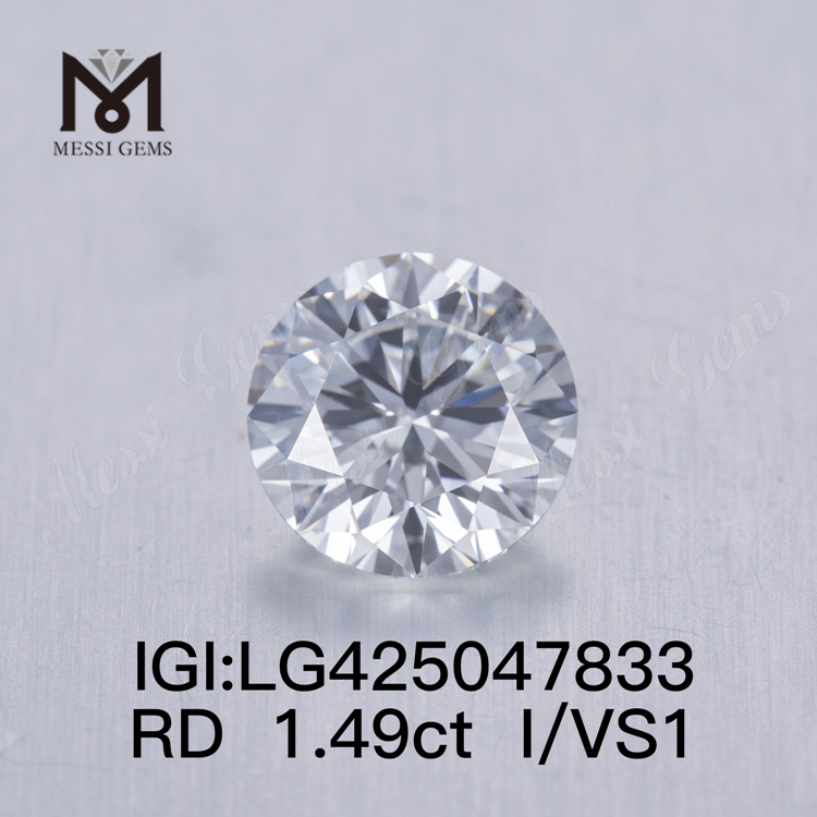 Diamante coltivato in laboratorio I/VS1 3VG da 1,49 carati Rotondo