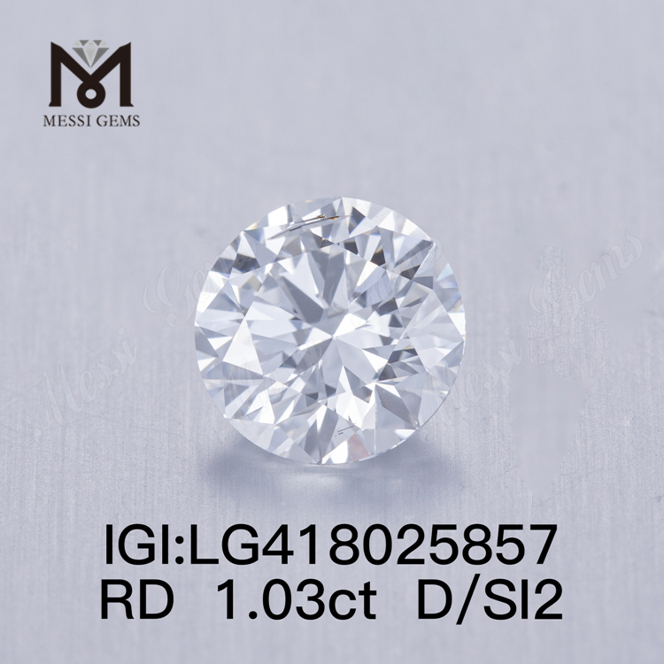Diamante coltivato in laboratorio VG rotondo 1.03CT D/SI2
