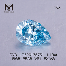 Diamante da laboratorio con taglio a pera IGI da 1,18 ct Blu