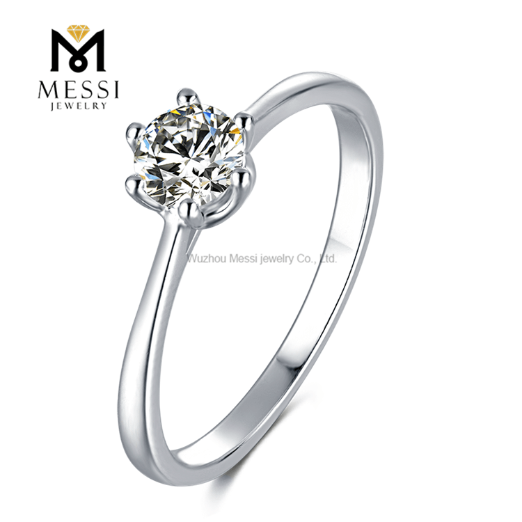 Fedi nuziali in argento 925 con pietre preziose Moissanite per donna