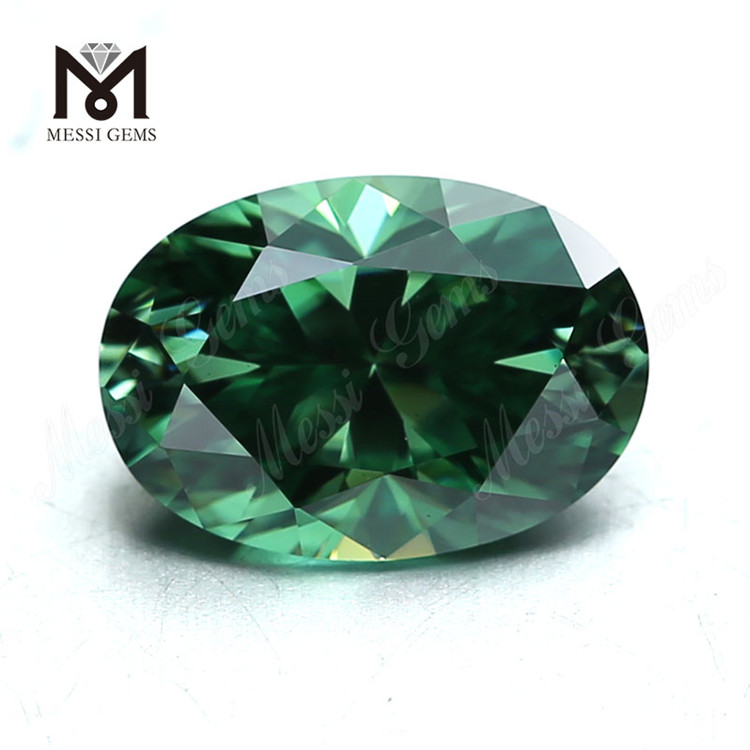 OVALE Taglio 12*16mm Moissanite sintetica verde acqua