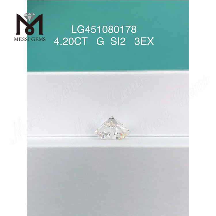 4,2 ct G SI2 RD 3EX Taglio di diamante da laboratorio
