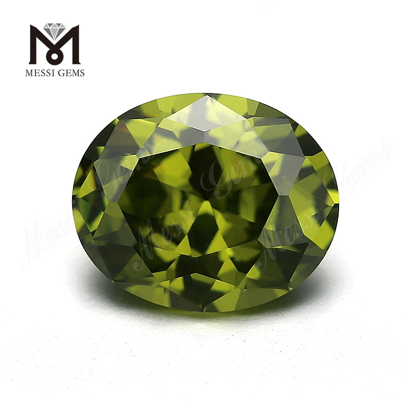 Taglio ovale 5x7mm Gioco di colori o fuoco Cubic zirconia oliva Calore