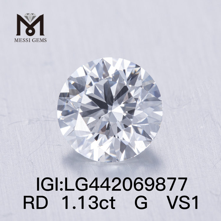 1,13 carati G VS1 diamante rotondo BRILLIANT IDEAL 2EX creato in laboratorio