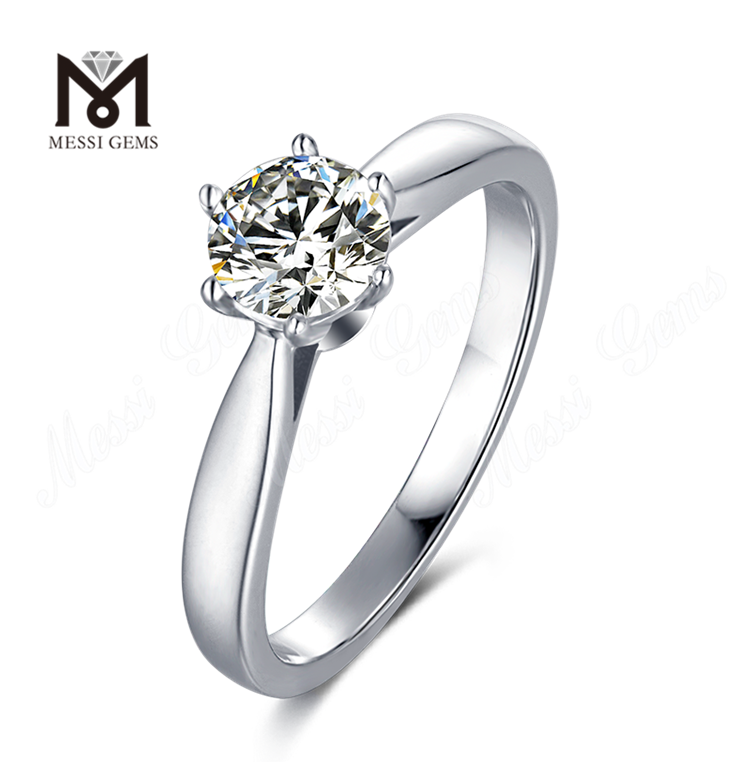 Messi Gems ashion rings gioielli donna anello in argento sterling 925 1ct in oro bianco placcato