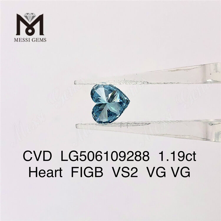 Diamanti da laboratorio sciolti da 1,19 ct Diamante taglio cuore blu VS2