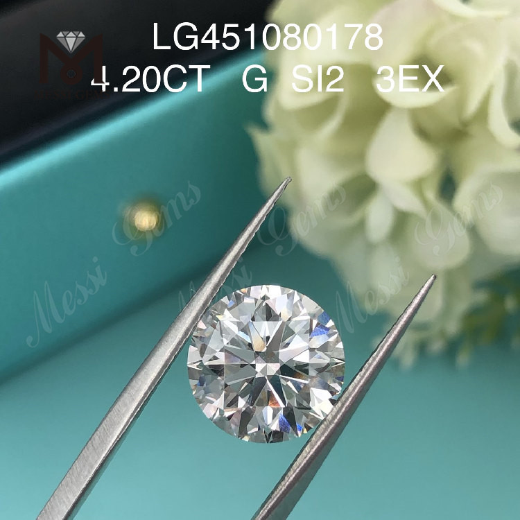 4,2 ct G SI2 RD 3EX Taglio di diamante da laboratorio