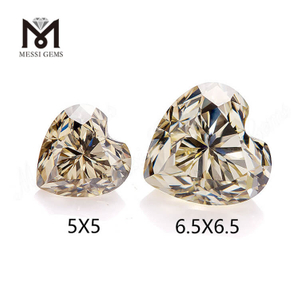 Moissanite allentata del cuore dei gioielli di Moissanite all'ingrosso giallo 5-6.5mm