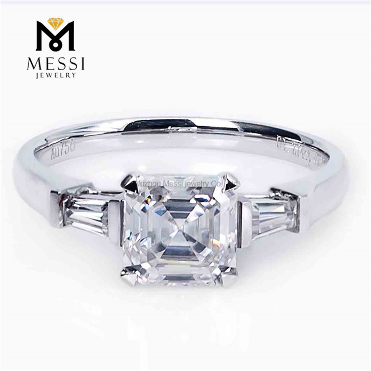 Fedi nuziali da donna a 4 punte con montatura in moissanite da 18 carati