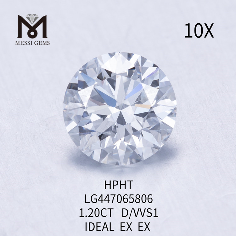 1,20 carati D VVS1 Rotondi BRILLIANT IDEAL Diamanti da laboratorio HPHT con taglio